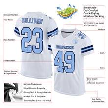 Charger l&#39;image dans la galerie, Custom White Light Blue-Navy Mesh Authentic Football Jersey
