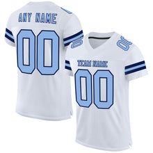 Charger l&#39;image dans la galerie, Custom White Light Blue-Navy Mesh Authentic Football Jersey
