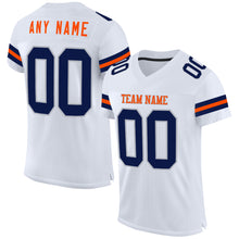 Charger l&#39;image dans la galerie, Custom White Navy Gray-Orange Mesh Authentic Football Jersey
