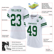 Charger l&#39;image dans la galerie, Custom White Green-Gray Mesh Authentic Football Jersey
