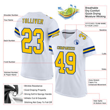 Charger l&#39;image dans la galerie, Custom White Yellow-Royal Mesh Authentic Football Jersey
