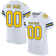 Charger l&#39;image dans la galerie, Custom White Yellow-Royal Mesh Authentic Football Jersey
