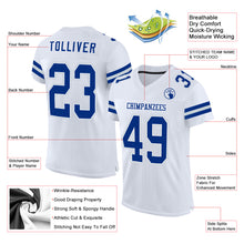 Charger l&#39;image dans la galerie, Custom White Royal-Silver Mesh Authentic Football Jersey
