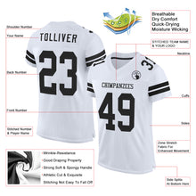 Charger l&#39;image dans la galerie, Custom White Black Mesh Authentic Football Jersey
