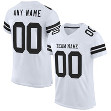 Charger l&#39;image dans la galerie, Custom White Black Mesh Authentic Football Jersey
