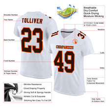 Charger l&#39;image dans la galerie, Custom White Brown-Orange Mesh Authentic Football Jersey
