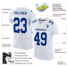 Charger l&#39;image dans la galerie, Custom White Royal-Gray Mesh Authentic Football Jersey
