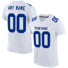 Charger l&#39;image dans la galerie, Custom White Royal-Gray Mesh Authentic Football Jersey
