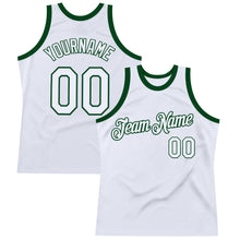 Charger l&#39;image dans la galerie, Custom White Green Authentic Throwback Basketball Jersey
