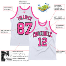 Charger l&#39;image dans la galerie, Custom White Pink-Black Authentic Throwback Basketball Jersey
