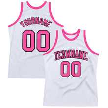 Charger l&#39;image dans la galerie, Custom White Pink-Black Authentic Throwback Basketball Jersey
