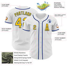 Charger l&#39;image dans la galerie, Custom White Yellow-Royal Authentic Baseball Jersey
