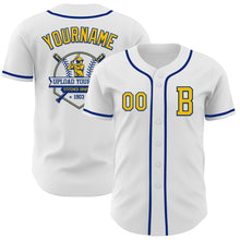 Charger l&#39;image dans la galerie, Custom White Yellow-Royal Authentic Baseball Jersey
