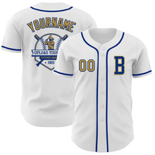 Charger l&#39;image dans la galerie, Custom White Old Gold-Royal Authentic Baseball Jersey
