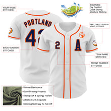 Charger l&#39;image dans la galerie, Custom White Navy-Orange Authentic Baseball Jersey
