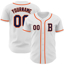 Charger l&#39;image dans la galerie, Custom White Navy-Orange Authentic Baseball Jersey
