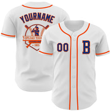 Charger l&#39;image dans la galerie, Custom White Royal-Orange Authentic Baseball Jersey
