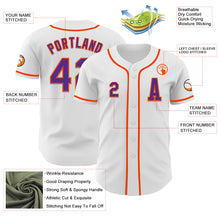 Charger l&#39;image dans la galerie, Custom White Purple-Orange Authentic Baseball Jersey
