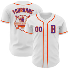 Charger l&#39;image dans la galerie, Custom White Purple-Orange Authentic Baseball Jersey
