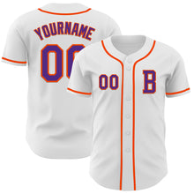 Charger l&#39;image dans la galerie, Custom White Purple-Orange Authentic Baseball Jersey
