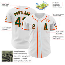 Charger l&#39;image dans la galerie, Custom White Green-Orange Authentic Baseball Jersey
