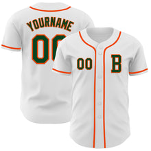 Charger l&#39;image dans la galerie, Custom White Green-Orange Authentic Baseball Jersey
