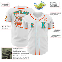 Charger l&#39;image dans la galerie, Custom White Aqua-Orange Authentic Baseball Jersey
