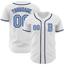 Charger l&#39;image dans la galerie, Custom White Light Blue-Navy Authentic Baseball Jersey
