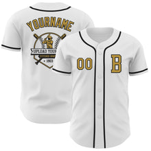 Charger l&#39;image dans la galerie, Custom White Old Gold-Black Authentic Baseball Jersey
