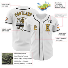 Charger l&#39;image dans la galerie, Custom White Old Gold-Black Authentic Baseball Jersey
