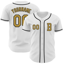 Charger l&#39;image dans la galerie, Custom White Old Gold-Black Authentic Baseball Jersey
