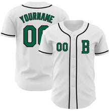 Charger l&#39;image dans la galerie, Custom White Kelly Green-Black Authentic Baseball Jersey
