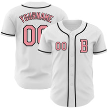 Charger l&#39;image dans la galerie, Custom White Medium Pink-Black Authentic Baseball Jersey
