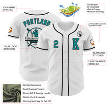 Laden Sie das Bild in den Galerie-Viewer, Custom White Teal-Black Authentic Baseball Jersey
