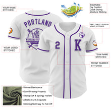 Загрузить изображение в средство просмотра галереи, Custom White Purple-Gray Authentic Baseball Jersey
