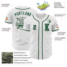 Load image into Gallery viewer, Custom White Green Authentic Baseball Jersey
