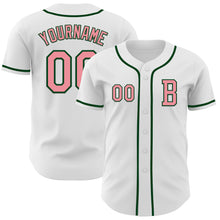 Laden Sie das Bild in den Galerie-Viewer, Custom White Medium Pink-Green Authentic Baseball Jersey
