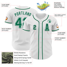 Загрузить изображение в средство просмотра галереи, Custom White Kelly Green Authentic Baseball Jersey
