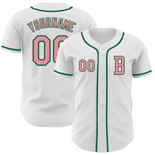 Загрузить изображение в средство просмотра галереи, Custom White Medium Pink-Kelly Green Authentic Baseball Jersey
