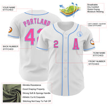 Загрузить изображение в средство просмотра галереи, Custom White Pink-Light Blue Authentic Baseball Jersey
