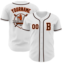 Загрузить изображение в средство просмотра галереи, Custom White Brown-Orange Authentic Baseball Jersey
