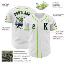 Загрузить изображение в средство просмотра галереи, Custom White Navy-Neon Green Authentic Baseball Jersey
