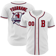 Загрузить изображение в средство просмотра галереи, Custom White Red-Navy Authentic Baseball Jersey
