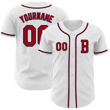 Загрузить изображение в средство просмотра галереи, Custom White Red-Navy Authentic Baseball Jersey
