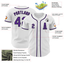 Загрузить изображение в средство просмотра галереи, Custom White Purple-Black Authentic Baseball Jersey
