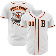 Загрузить изображение в средство просмотра галереи, Custom White Black-Orange Authentic Baseball Jersey
