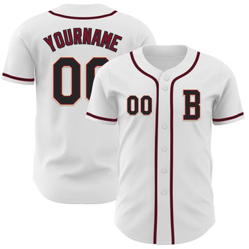 Custom White Black Crimson-Cream Authentic Baseball Jersey