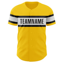 Charger l&#39;image dans la galerie, Custom Yellow Black-White Authentic Baseball Jersey
