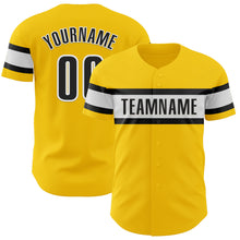 Charger l&#39;image dans la galerie, Custom Yellow Black-White Authentic Baseball Jersey
