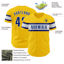 Загрузить изображение в средство просмотра галереи, Custom Yellow Royal-White Authentic Baseball Jersey
